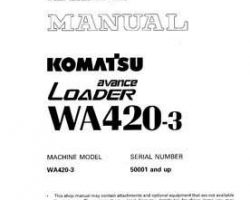 Komatsu Wheel Loaders Model Wa420-3 Shop Service Repair Manual - S/N 50001-UP