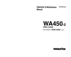 Komatsu Wheel Loaders Model Wa450-2 Owner Operator Maintenance Manual - S/N A25001-UP