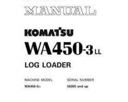 Komatsu Wheel Loaders Model Wa450-3-Ll Shop Service Repair Manual - S/N 50305-UP