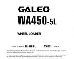 Komatsu Wheel Loaders Model Wa450-5-L Owner Operator Maintenance Manual - S/N A36001-UP