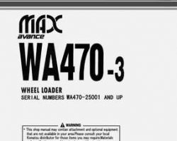 Komatsu Wheel Loaders Model Wa470-3 Shop Service Repair Manual - S/N 25001-UP