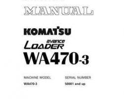 Komatsu Wheel Loaders Model Wa470-3 Shop Service Repair Manual - S/N 50001-UP