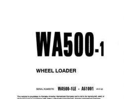 Komatsu Wheel Loaders Model Wa500-1-Le Shop Service Repair Manual - S/N A61001-UP