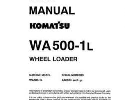 Komatsu Wheel Loaders Model Wa500-1-L Shop Service Repair Manual - S/N A20854-UP