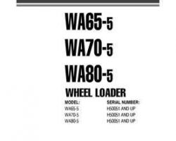 Komatsu Wheel Loaders Model Wa70-5-Wa Shop Service Repair Manual - S/N H50051-UP