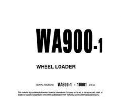 Komatsu Wheel Loaders Model Wa900-1-L Shop Service Repair Manual - S/N A20001-A20007