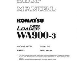 Komatsu Wheel Loaders Model Wa900-3 Shop Service Repair Manual - S/N 50001-UP