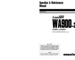 Komatsu Wheel Loaders Model Wa900-3 Owner Operator Maintenance Manual - S/N 50131-50141