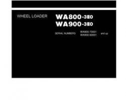 Komatsu Wheel Loaders Model Wa900-3-E0 Shop Service Repair Manual - S/N 60001-UP