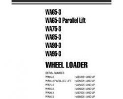 Komatsu Wheel Loaders Model Wa90-3-H Shop Service Repair Manual - S/N H20316-UP