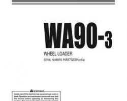 Komatsu Wheel Loaders Model Wa90-3-H Owner Operator Maintenance Manual - S/N H20361-UP