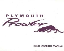 2000 Plymouth Prowler Owner's Manual