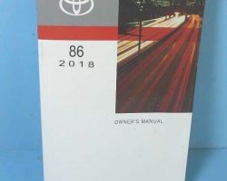 2018 Toyota 86 Owner's Manual