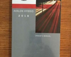 2018 Toyota Avalon Hybrid Owner's Manual