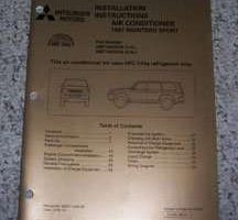 1997 Mitsubishi Montero Sport Air Conditioner Installation Manual