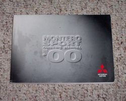 2000 Mitsubishi Montero Sport Owner's Manual