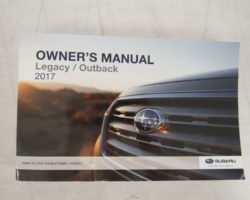 2017 Subaru Outback Owner's Operator Manual User Guide