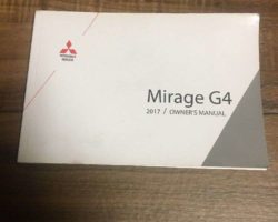 2017 Mitsubishi Mirage G4 Owner's Operator Manual User Guide