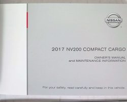 2017 Nissan NV200 Compact Cargo Owner's Manual
