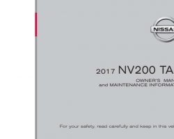 2017 Nissan NV200 Taxi Owner's Manual