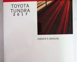 2017 Toyota Tundra Owner Operator User Guide Manual