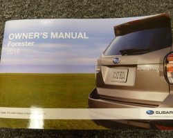 2018 Subaru Forester Owner's Operator Manual User Guide