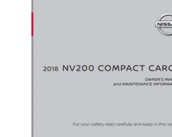 2018 Nissan NV200 Compact Cargo Owner's Manual