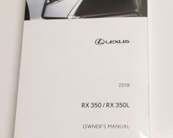 2018 Lexus RX350 & RX350L Owner's Manual