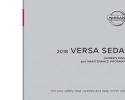 2018 Nissan Versa Owner Operator User Guide Manual