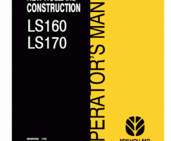 New Holland CE Skid steers / compact track loaders model LS160 Operator's Manual