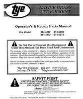 Tye 000-1181 Operator Manual - 214 Series Drill (native grass box attachment, 1991)