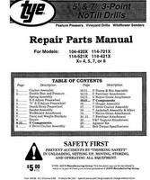Tye 000-1208 Parts Catalog Manual - 104 / 114 Series Drill (series 5, no-till)