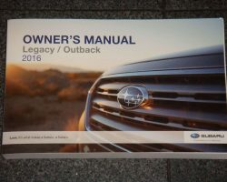 2016 Subaru Outback Owner's Operator Manual User Guide