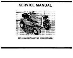Massey Ferguson 85 Lawn Tractor Service Manual