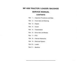 Massey Ferguson 40B Tractor Loader Backhoe Service Manual Packet