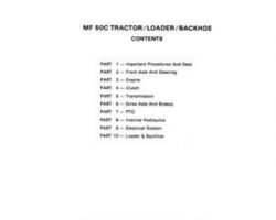 Massey Ferguson 50C Tractor Loader Backhoe Service Manual