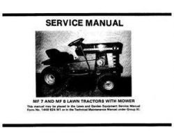 Massey Ferguson 7 8 8E Lawn Tractor Hydraspeed Service Manual