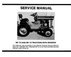 Massey Ferguson 10 12 12G Lawn Tractor Hydra-Speed & Vari-Speed Service Manual