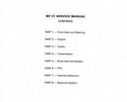 Massey Ferguson 31 Utility Tractor Service Manual Packet