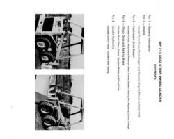 Massey Ferguson 711 Skid Steer Wheel Loader Service Manual