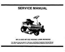 Massey Ferguson 8 832 Rider Mower Service Manual