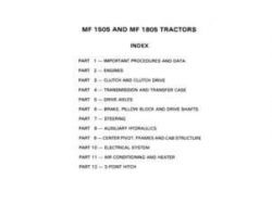 Massey Ferguson 1505 1805 Tractor Service Manual Packet