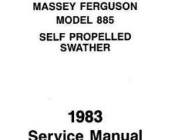 Massey Ferguson 885 Self Propelled Swather Service Manual Packet