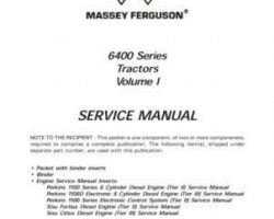 Massey Ferguson 6400 Series Tractors Service Manual Packet