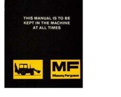 Massey Ferguson 1472236M2 Operator Manual - 30H Loader Digger Utility Tractor