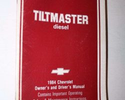 1984 Chevrolet W4 Tiltmaster Diesel Owner's Manual