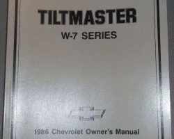 1986 Chevrolet W7 Tiltmaster Owner's Manual