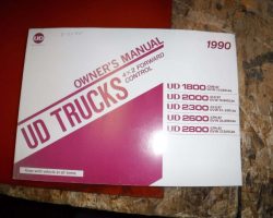 1990 UD Trucks UD1800 Models Operator's Manual