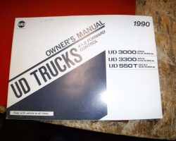 1990 UD Trucks UD3300 Models Operator's Manual