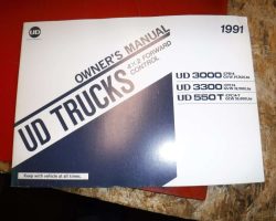 1991 UD Trucks UD3000 Models Operator's Manual